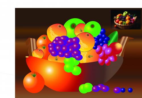 איור דיגיטלי - קערת פירות