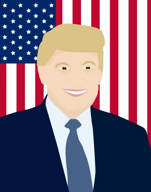 דיוקן בצבעוניות משתנה - טראמפ דגל ארצות הברית