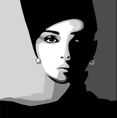 איור דיגיטלי - אישה עם כובע 