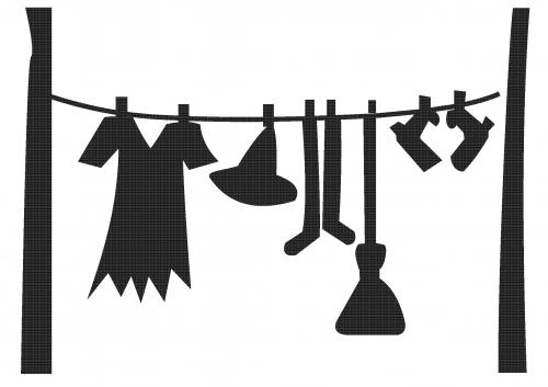 איור דיגיטלי - חבל כביסה של מכשפה